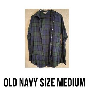 Old Navy plaid “The Boyfriend Shirt ” flannel Size Medium